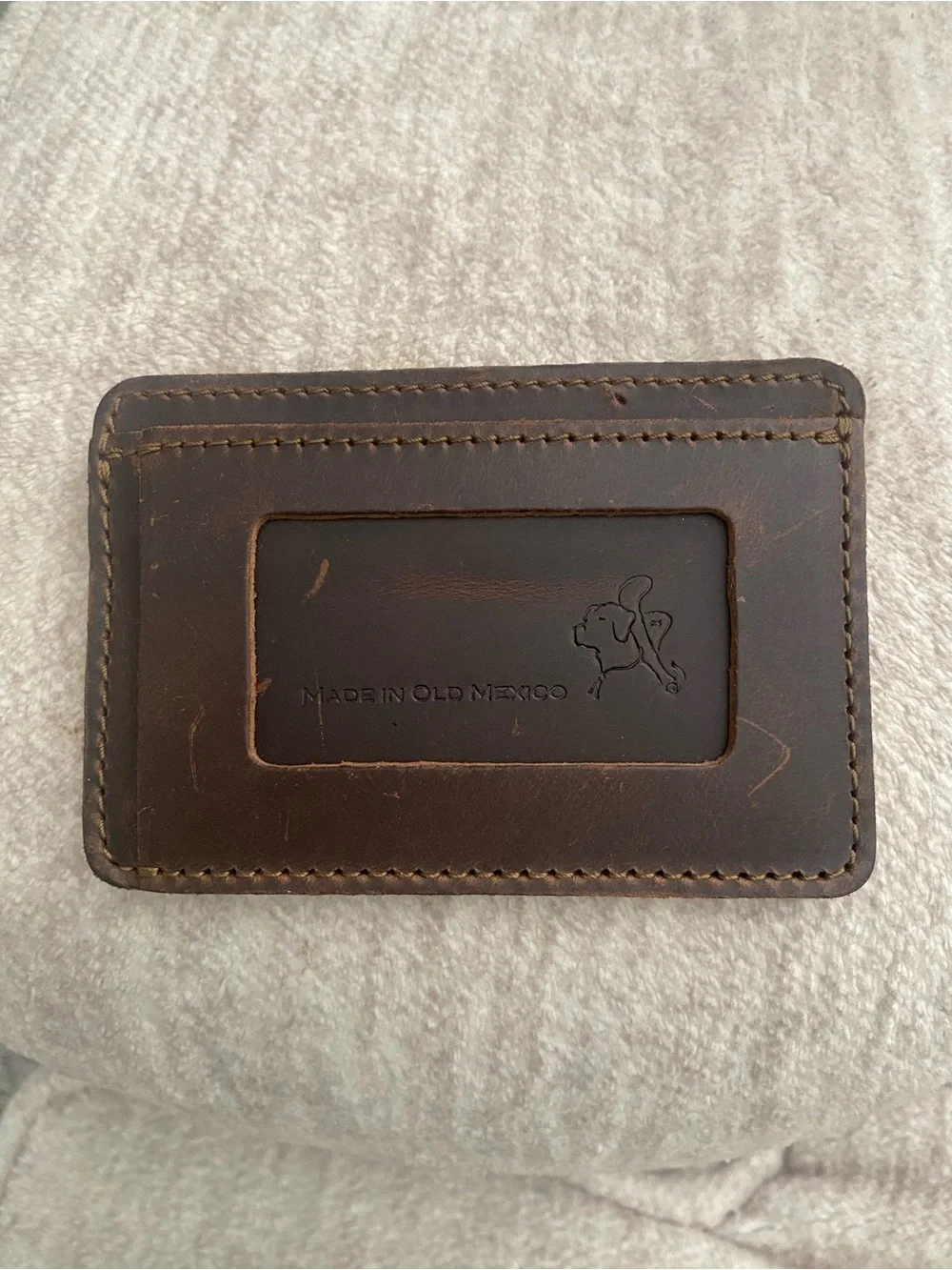 Saddleback Leather Co. Men’s Brown Logo Accent Credit Card Wallet Card Holder